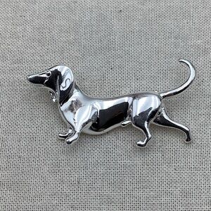 Vintage Sterling Silver Dachshund Dog Brooch